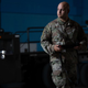 U.S. Air Force 1st Lt. Andrew Cuccia chief innovation officer, operates a Ghost Robotics, Vision 60 Quadruped Unmanned Ground Vehicle (Q-UGV) with a handheld controller at Cape Canaveral Space Force Station.